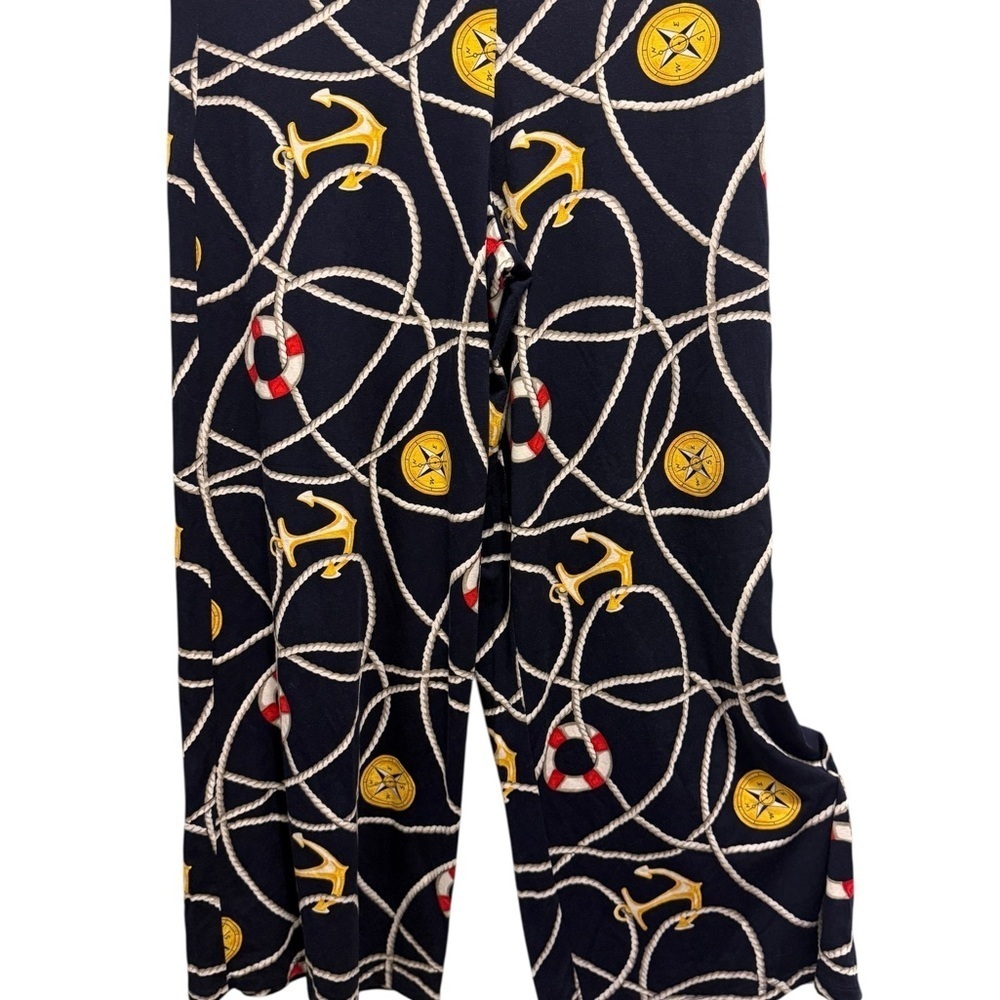 LAUREN Ralph Lauren Nautical Wide Leg Soft Palazzo Pants - Picture 6 of 9